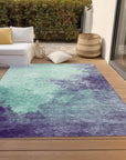 LOOMLAN Rugs Julian Blue Washable Indoor-Outdoor Rug