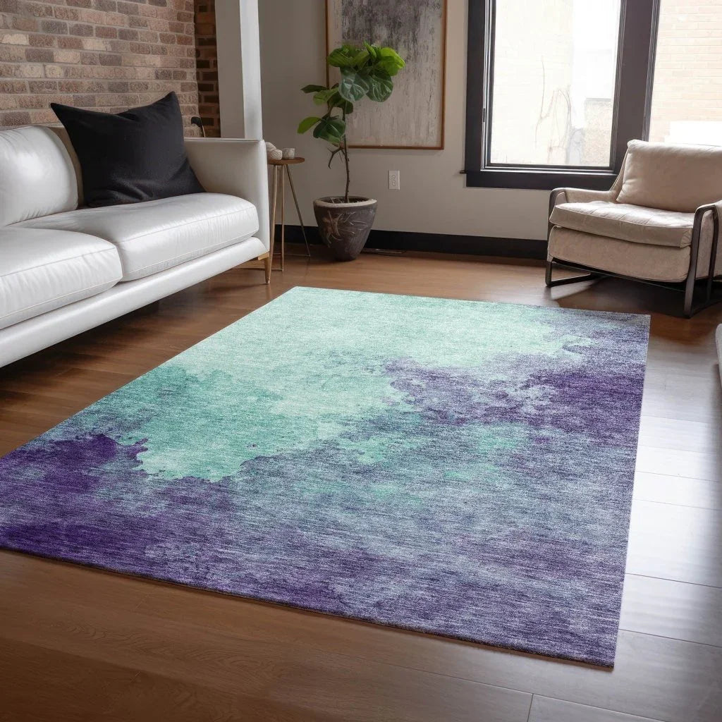 LOOMLAN Rugs Julian Blue Washable Indoor-Outdoor Rug