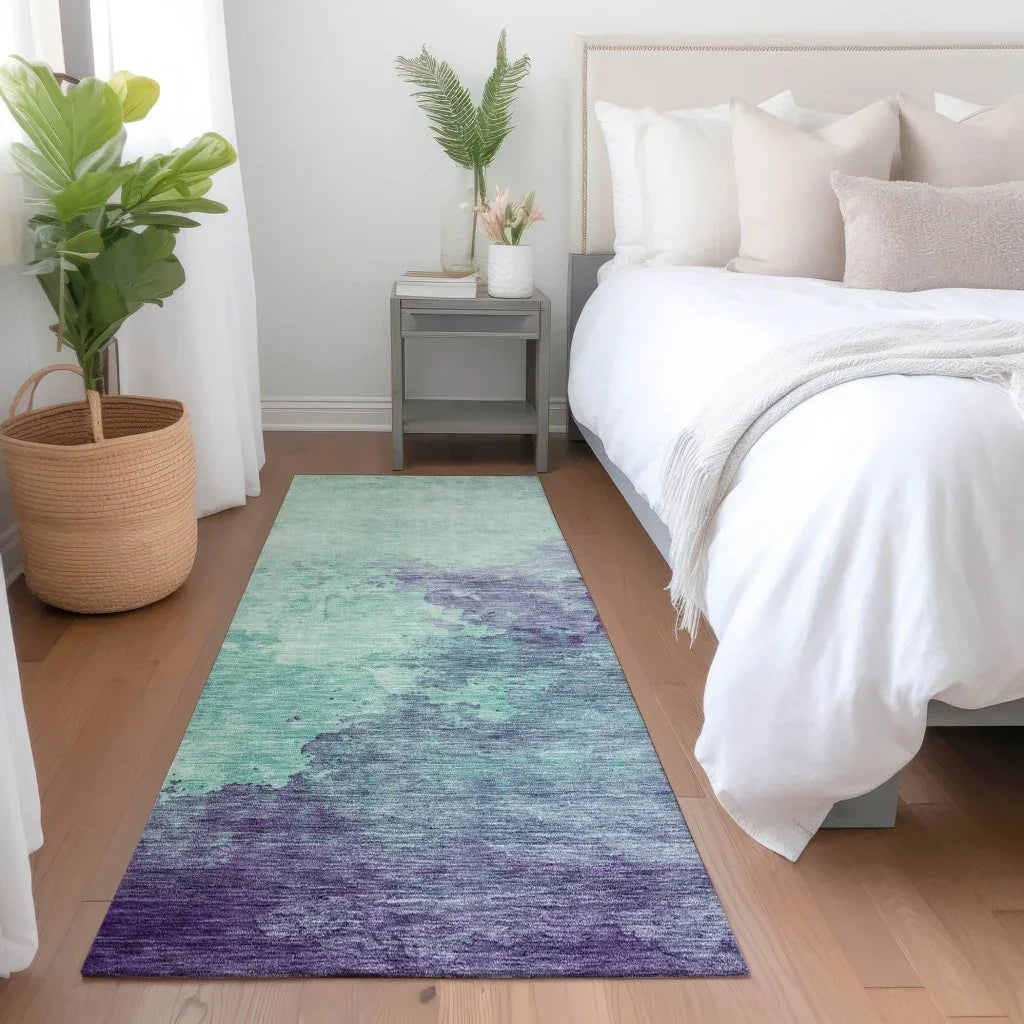 LOOMLAN Rugs Julian Blue Washable Indoor-Outdoor Rug