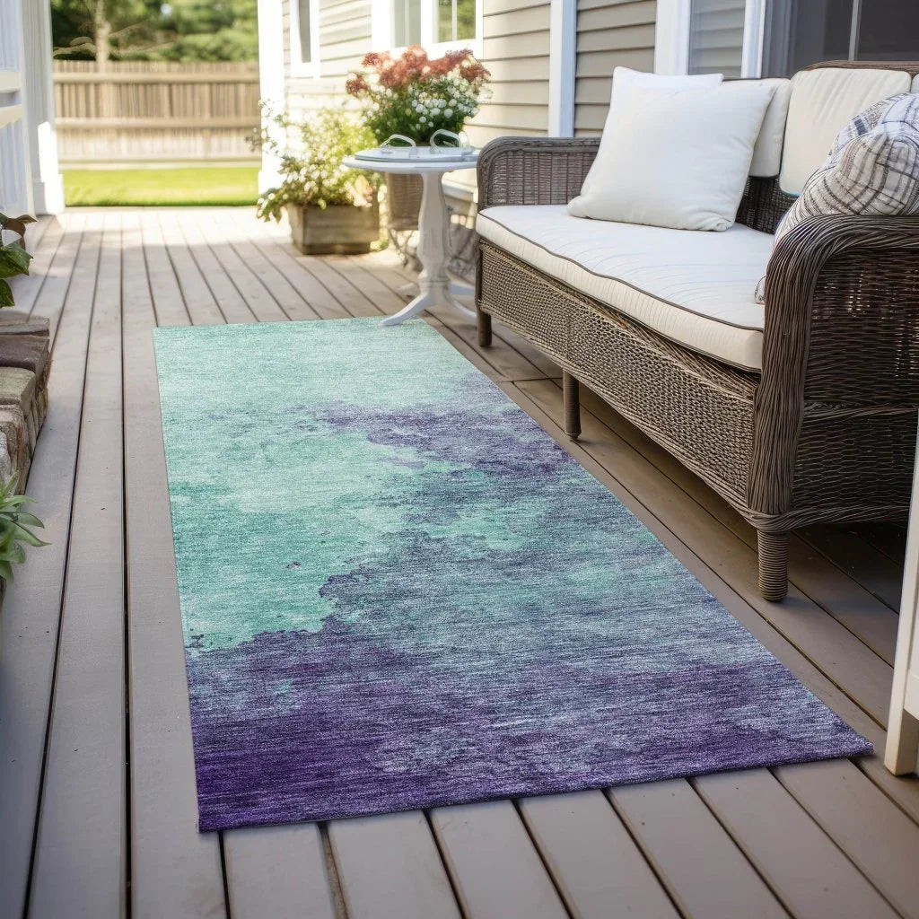 LOOMLAN Rugs Julian Blue Washable Indoor-Outdoor Rug