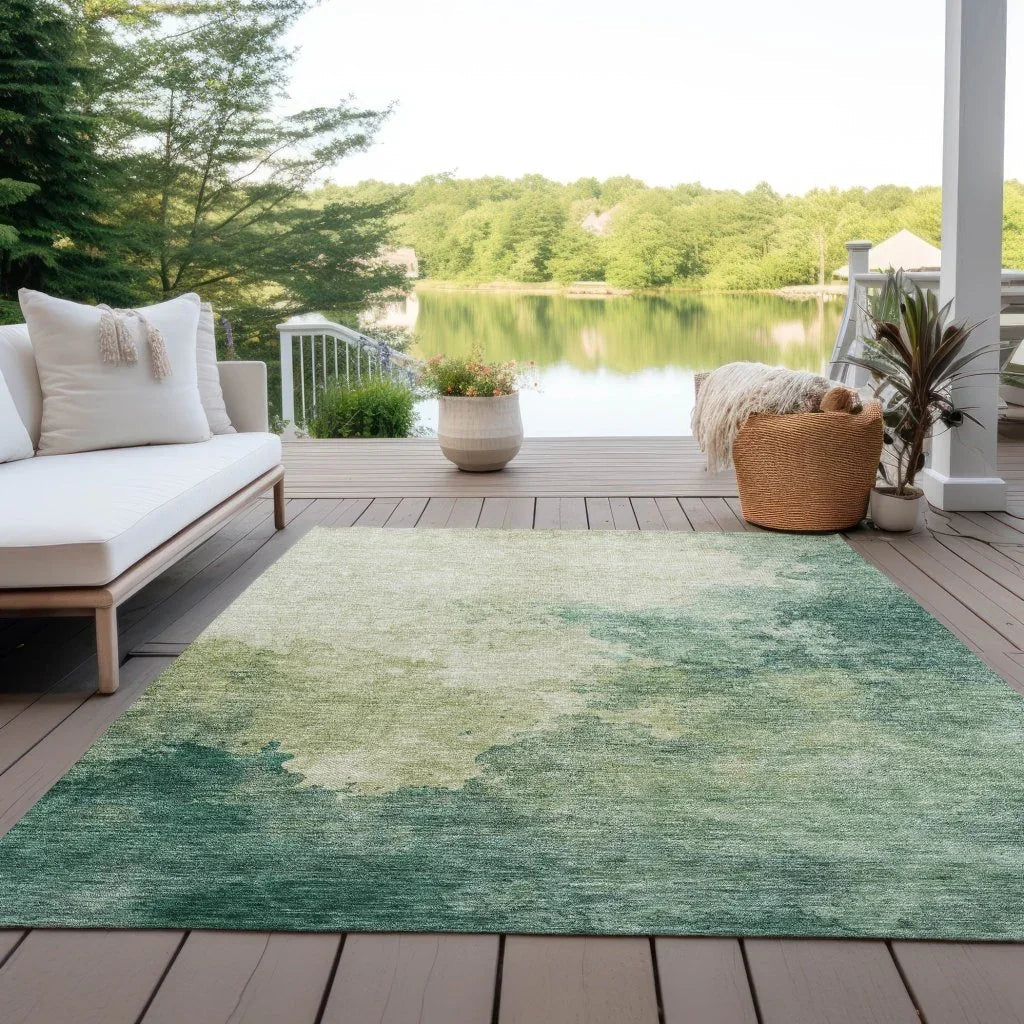 LOOMLAN Rugs Julian Green Washable Indoor-Outdoor Rug