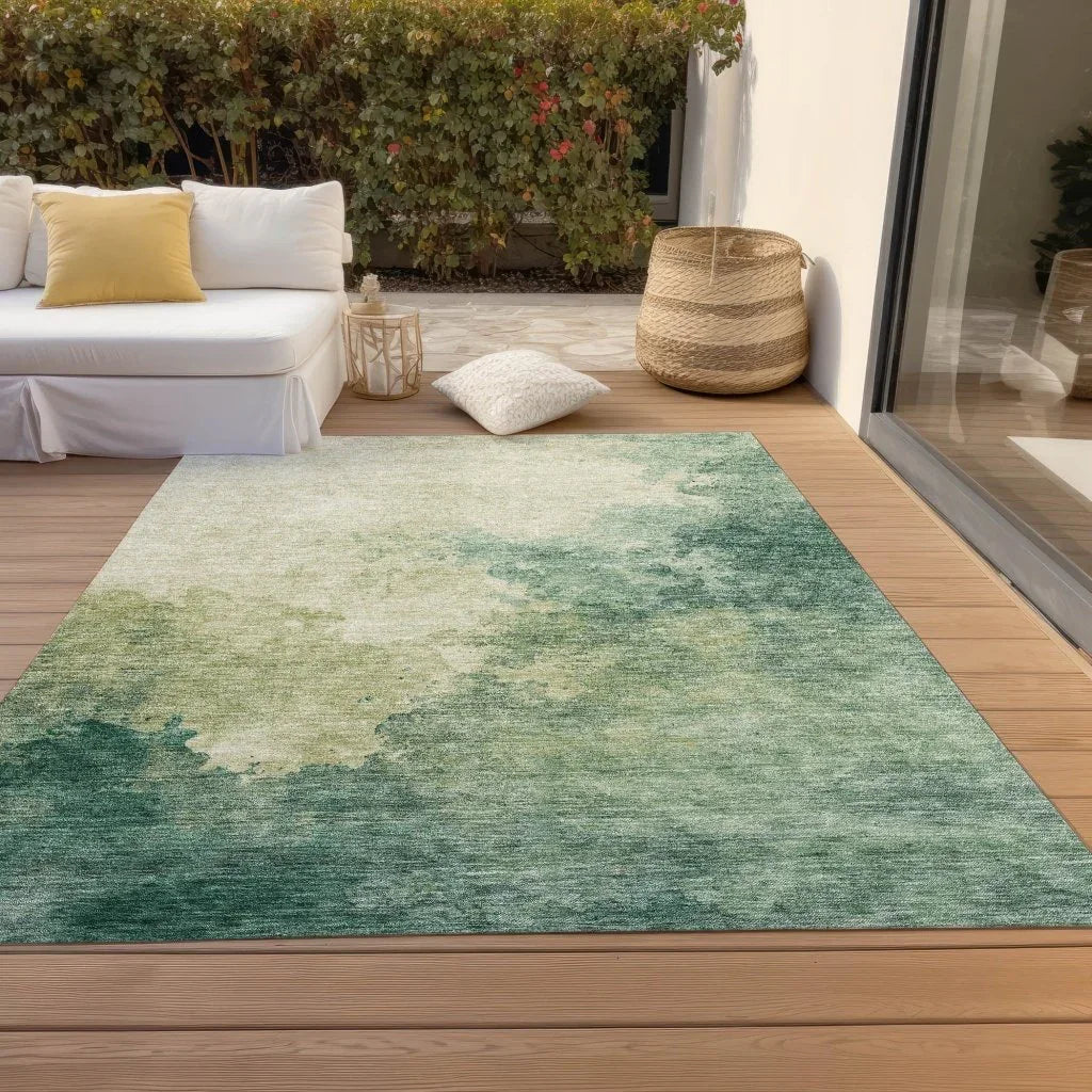 LOOMLAN Rugs Julian Green Washable Indoor-Outdoor Rug