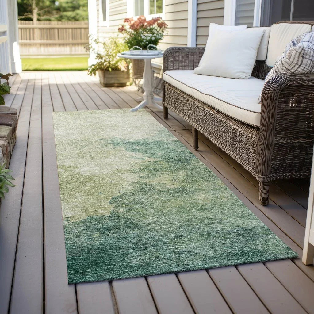 LOOMLAN Rugs Julian Green Washable Indoor-Outdoor Rug