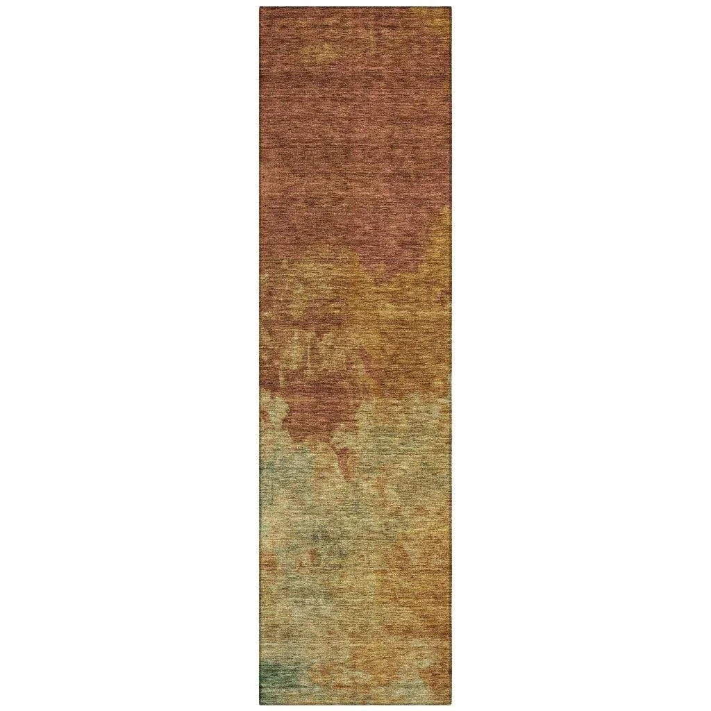 LOOMLAN Rugs Julian Orange Washable Indoor-Outdoor Rug