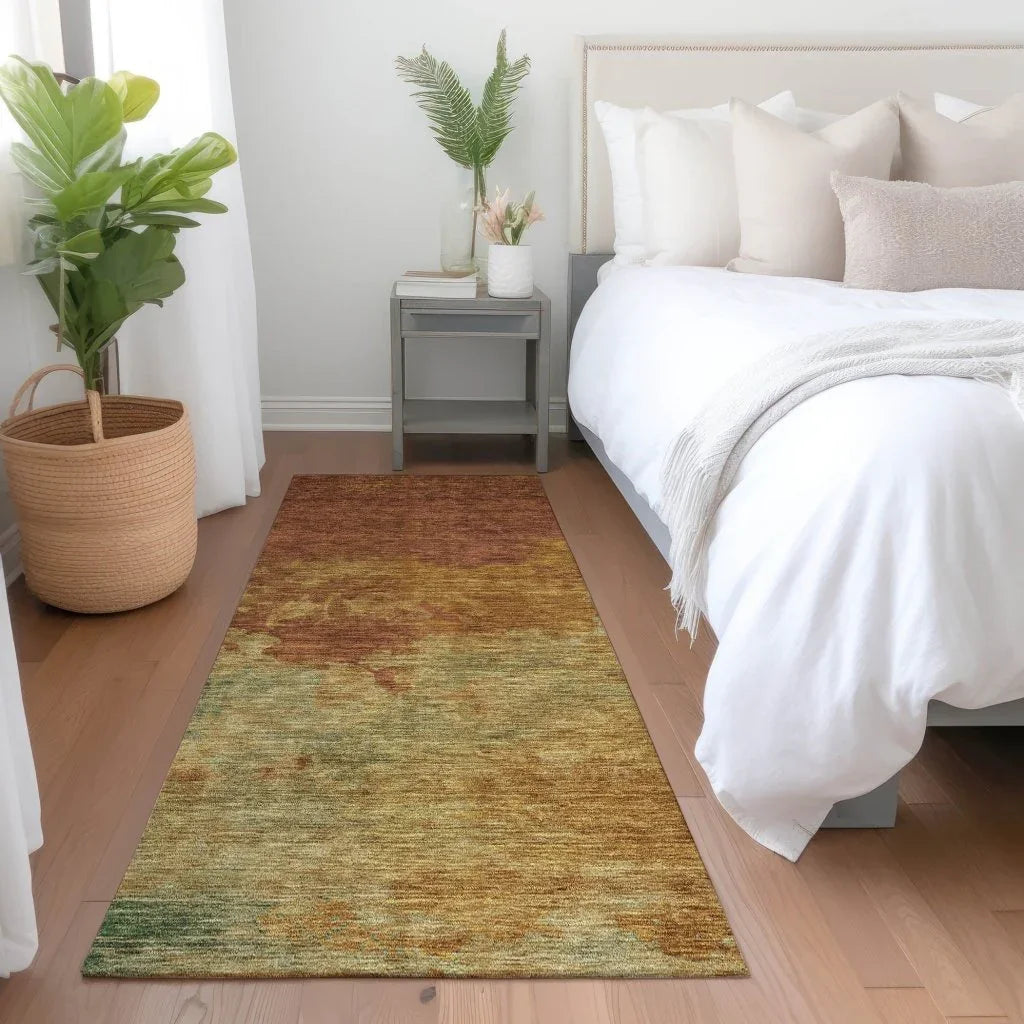 LOOMLAN Rugs Julian Orange Washable Indoor-Outdoor Rug