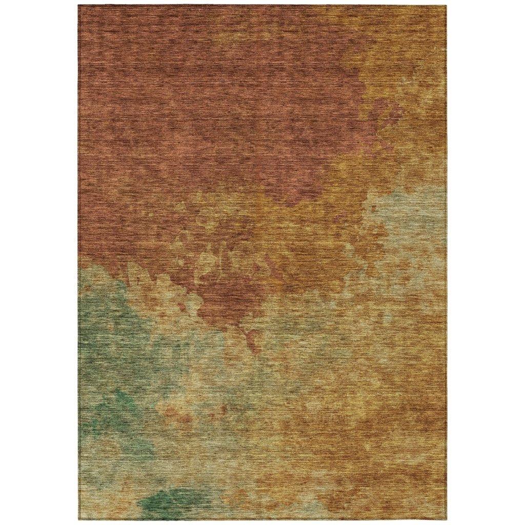 LOOMLAN Rugs Julian Orange Washable Indoor-Outdoor Rug