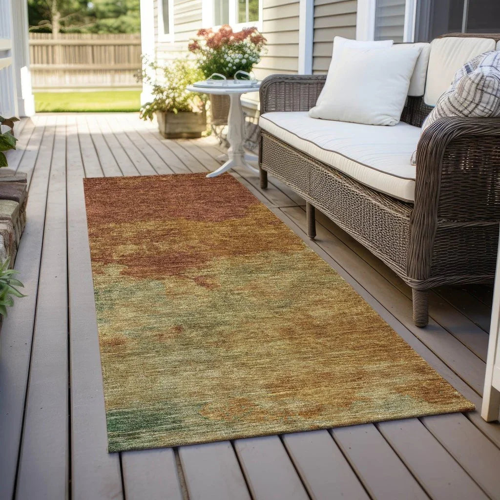 LOOMLAN Rugs Julian Orange Washable Indoor-Outdoor Rug