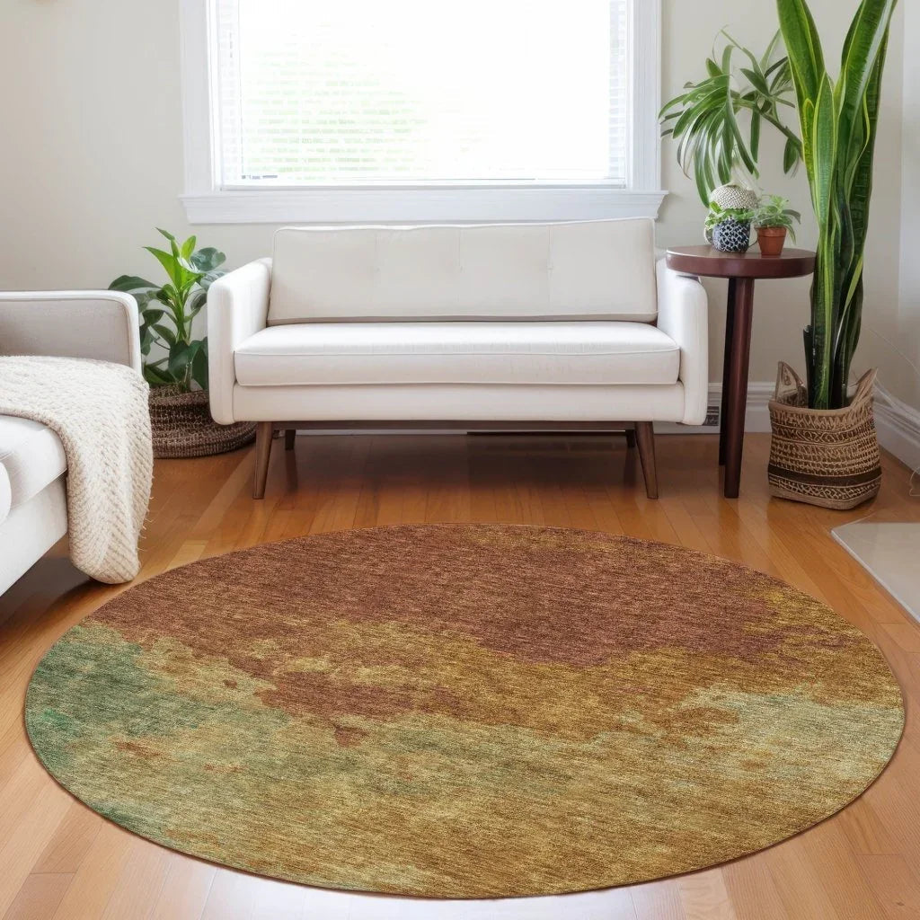 LOOMLAN Rugs Julian Orange Washable Indoor-Outdoor Rug
