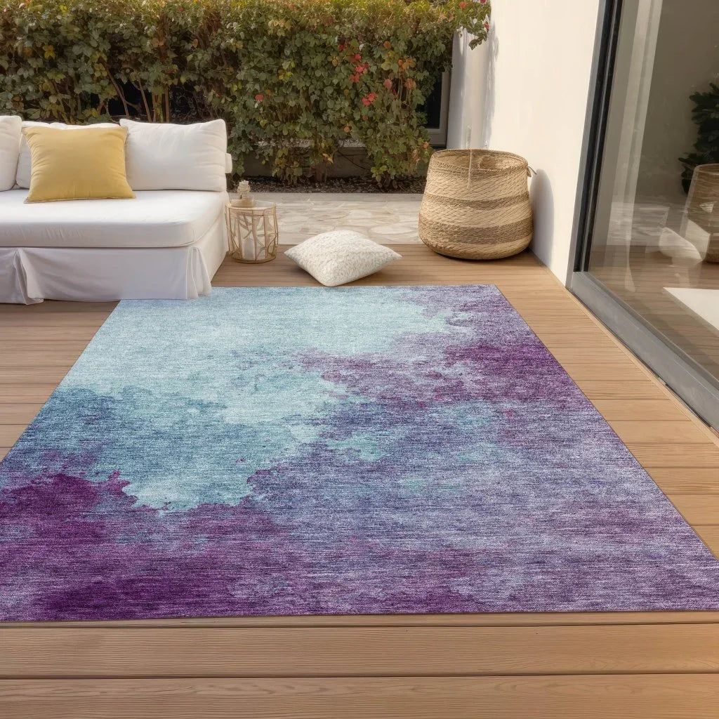 LOOMLAN Rugs Julian Sky Washable Indoor-Outdoor Rug