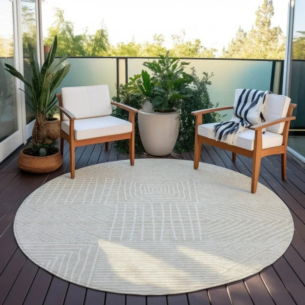 LOOMLAN Rugs Junia Beige Washable Indoor-Outdoor Rug