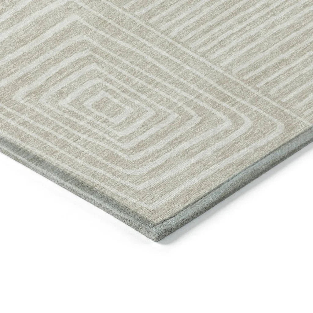 LOOMLAN Rugs Junia Beige Washable Indoor-Outdoor Rug