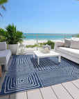 LOOMLAN Rugs Junia Blue Washable Indoor-Outdoor Rug