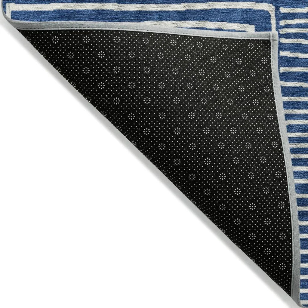LOOMLAN Rugs Junia Blue Washable Indoor-Outdoor Rug