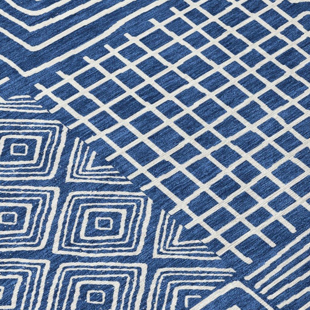 LOOMLAN Rugs Junia Blue Washable Indoor-Outdoor Rug