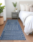 LOOMLAN Rugs Junia Blue Washable Indoor-Outdoor Rug