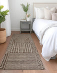 LOOMLAN Rugs Junia Brown Washable Indoor-Outdoor Rug