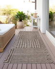 LOOMLAN Rugs Junia Brown Washable Indoor-Outdoor Rug