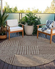 LOOMLAN Rugs Junia Brown Washable Indoor-Outdoor Rug