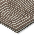 LOOMLAN Rugs Junia Brown Washable Indoor-Outdoor Rug