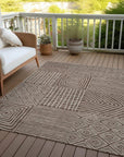LOOMLAN Rugs Junia Brown Washable Indoor-Outdoor Rug