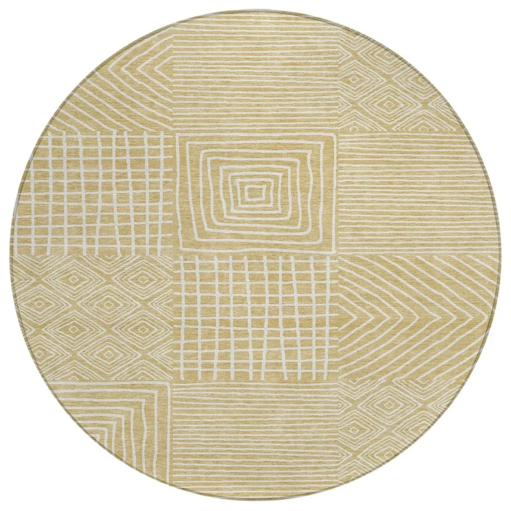 LOOMLAN Rugs Junia Gold Washable Indoor-Outdoor Rug