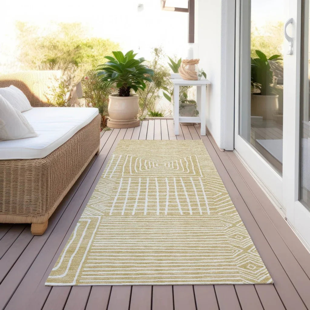 LOOMLAN Rugs Junia Gold Washable Indoor-Outdoor Rug