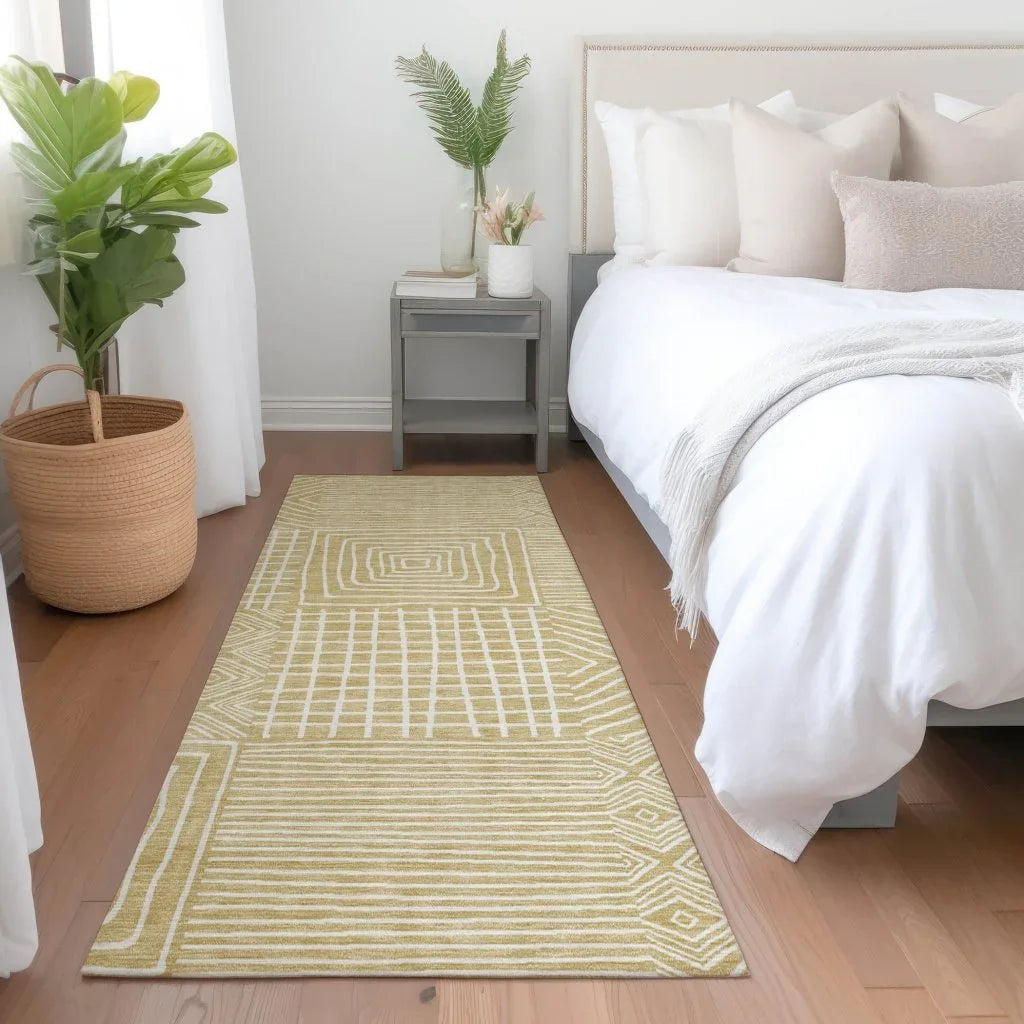 LOOMLAN Rugs Junia Gold Washable Indoor-Outdoor Rug