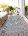 LOOMLAN Rugs Junia Gray Washable Indoor-Outdoor Rug