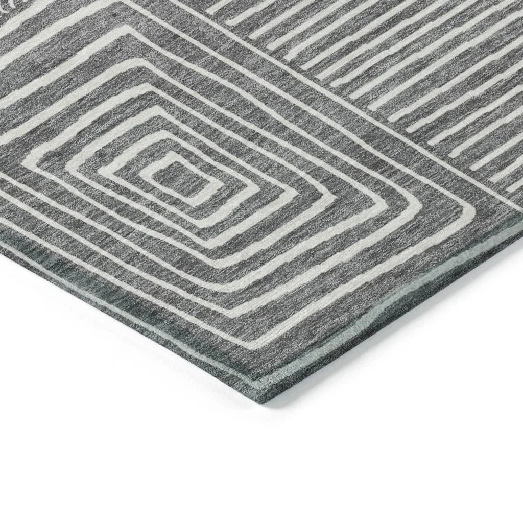 LOOMLAN Rugs Junia Gray Washable Indoor-Outdoor Rug