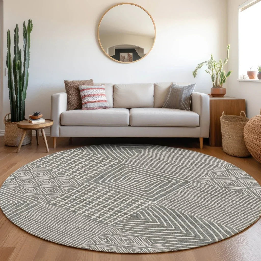 LOOMLAN Rugs Junia Gray Washable Indoor-Outdoor Rug