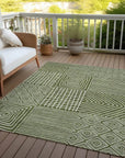 LOOMLAN Rugs Junia Green Washable Indoor-Outdoor Rug