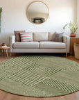 LOOMLAN Rugs Junia Green Washable Indoor-Outdoor Rug