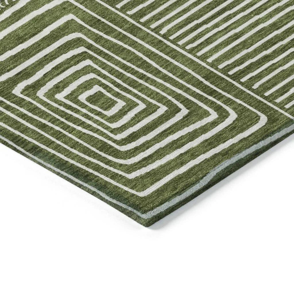 LOOMLAN Rugs Junia Green Washable Indoor-Outdoor Rug