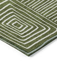 LOOMLAN Rugs Junia Green Washable Indoor-Outdoor Rug