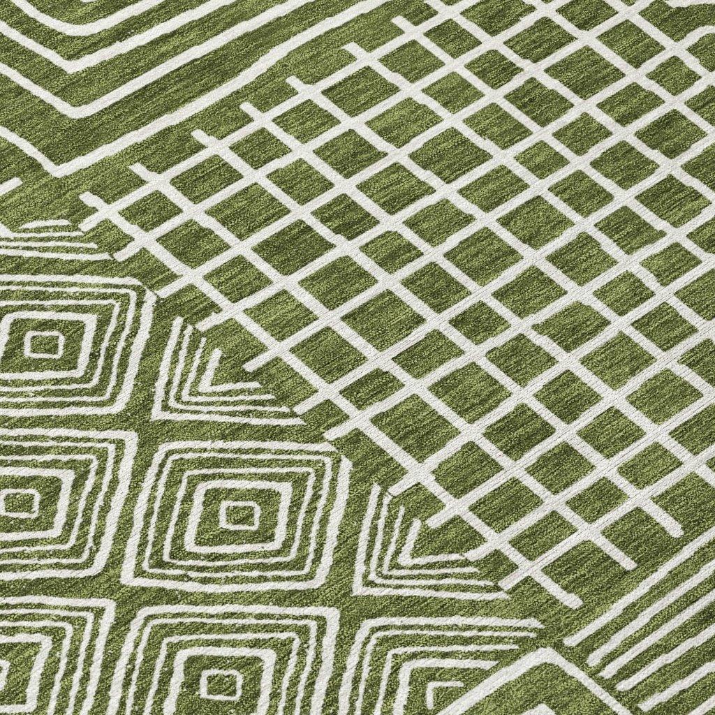 LOOMLAN Rugs Junia Green Washable Indoor-Outdoor Rug