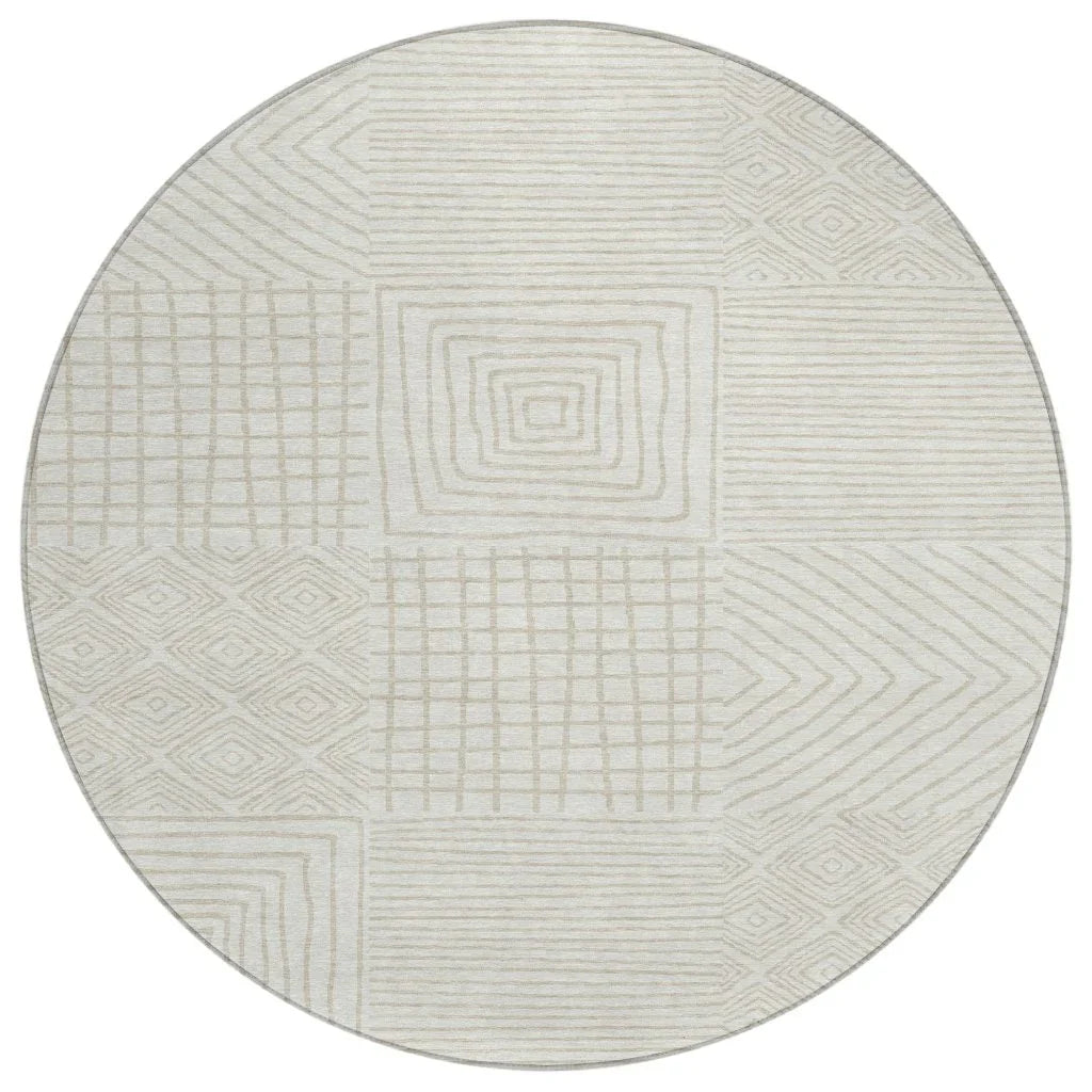 LOOMLAN Rugs Junia Ivory Washable Indoor-Outdoor Rug