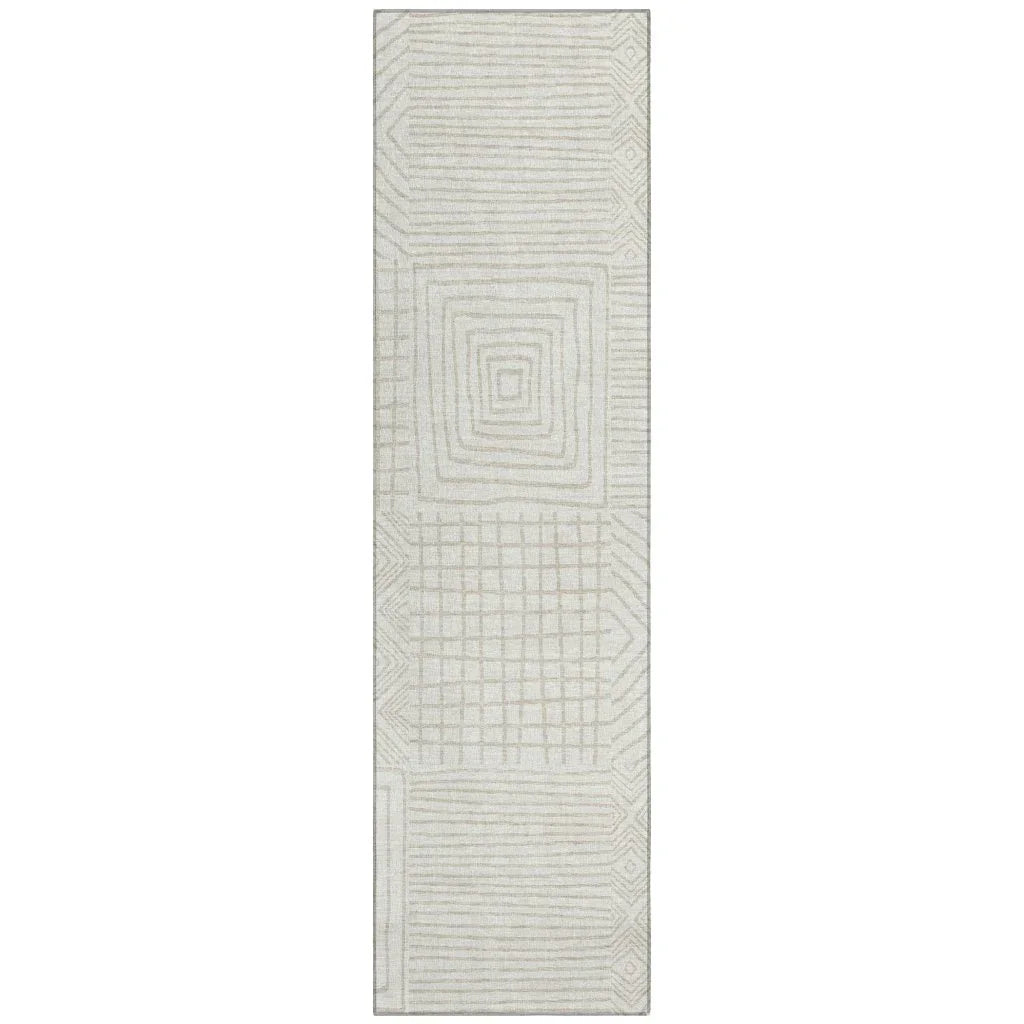 LOOMLAN Rugs Junia Ivory Washable Indoor-Outdoor Rug
