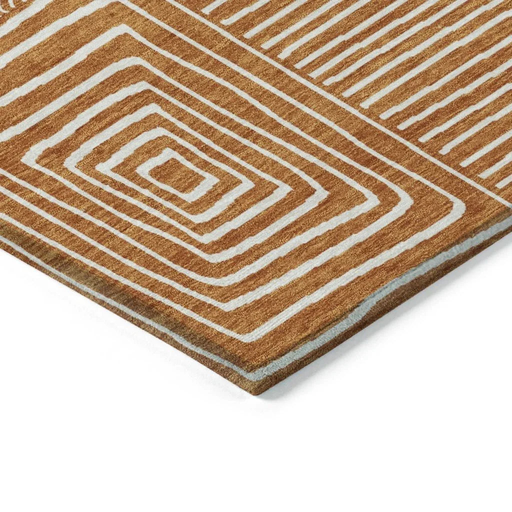 LOOMLAN Rugs Junia Orange Washable Indoor-Outdoor Rug