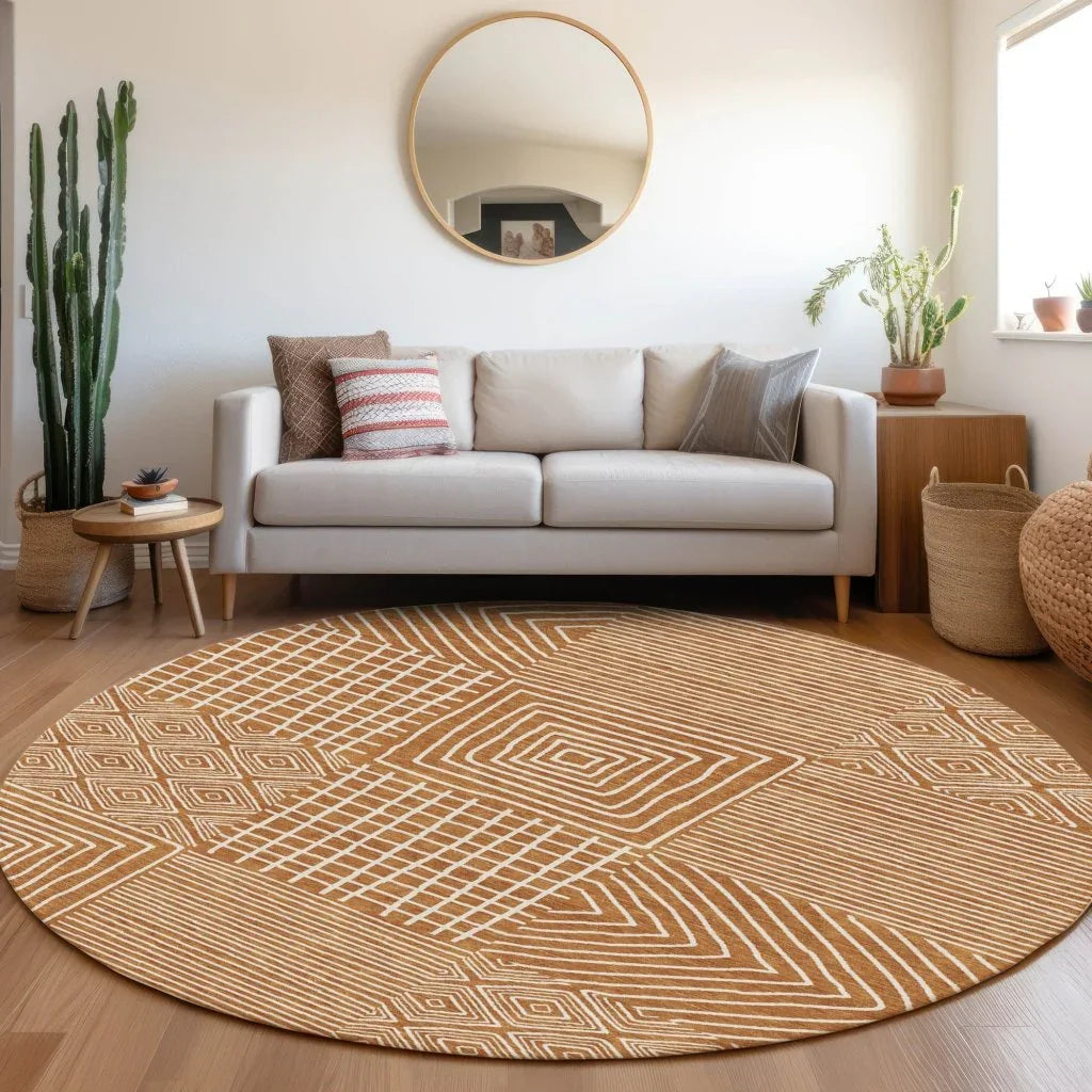 LOOMLAN Rugs Junia Orange Washable Indoor-Outdoor Rug