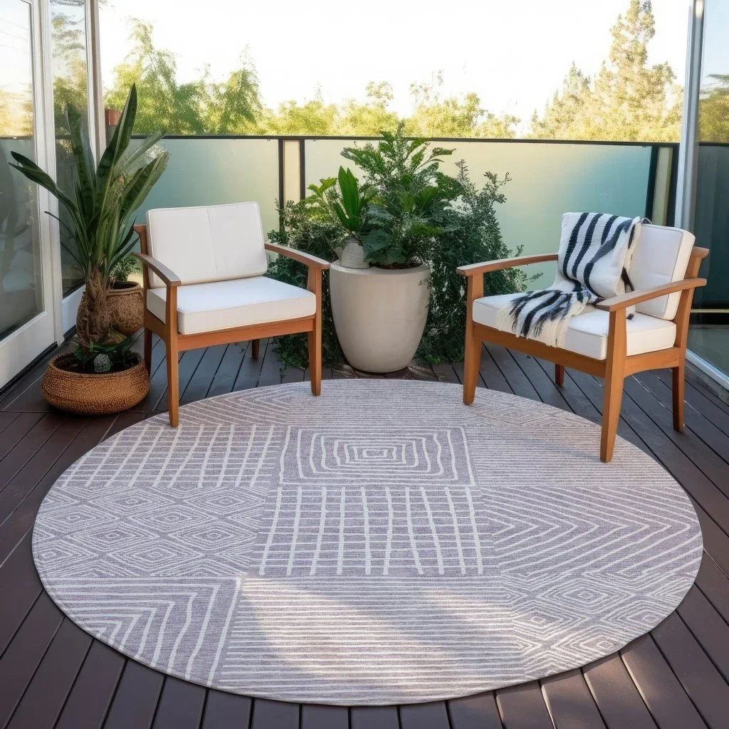 LOOMLAN Rugs Junia Purple Washable Indoor-Outdoor Rug