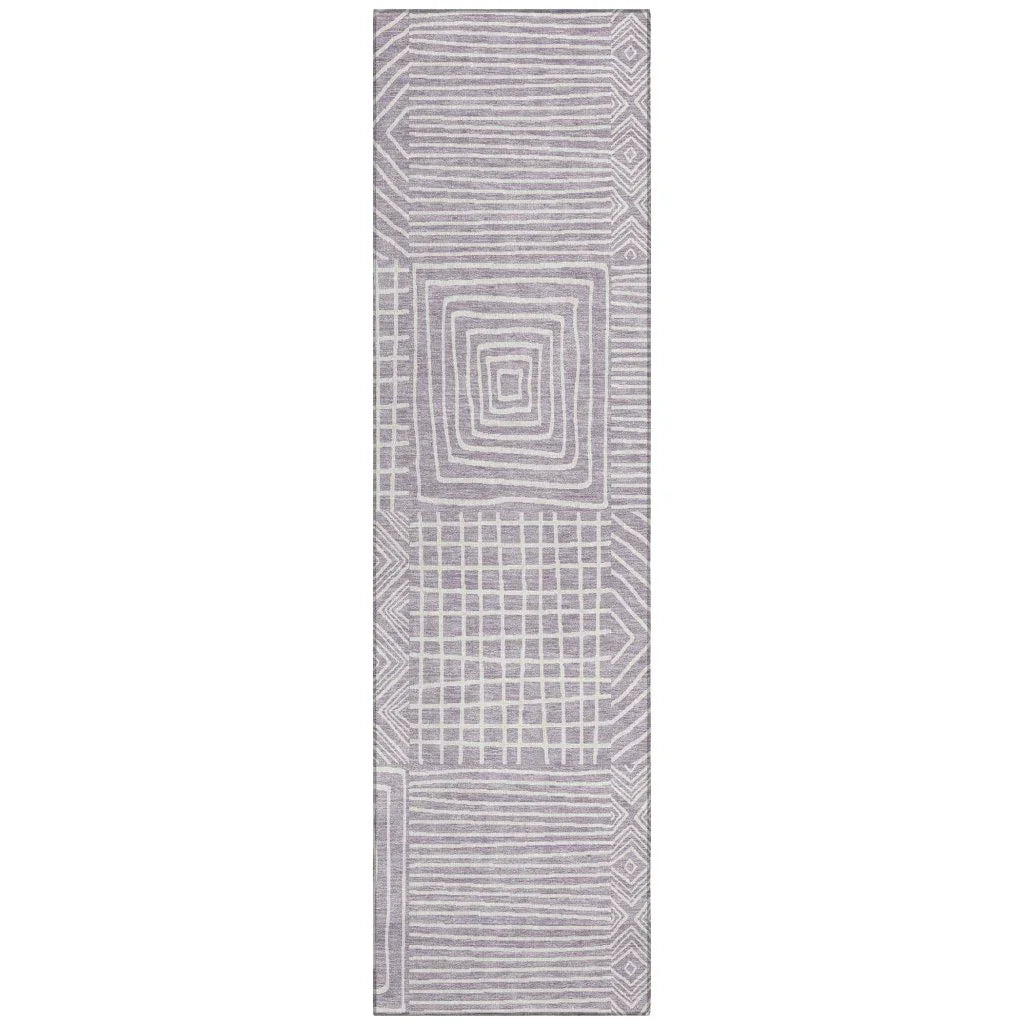 LOOMLAN Rugs Junia Purple Washable Indoor-Outdoor Rug