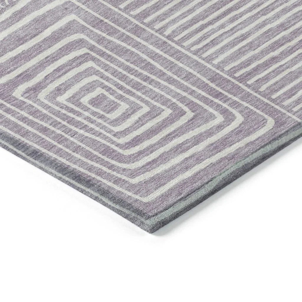 LOOMLAN Rugs Junia Purple Washable Indoor-Outdoor Rug