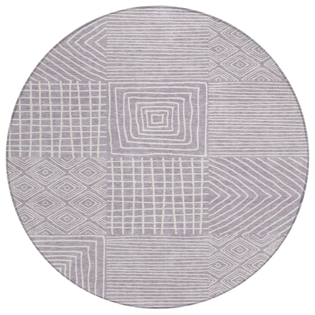LOOMLAN Rugs Junia Purple Washable Indoor-Outdoor Rug