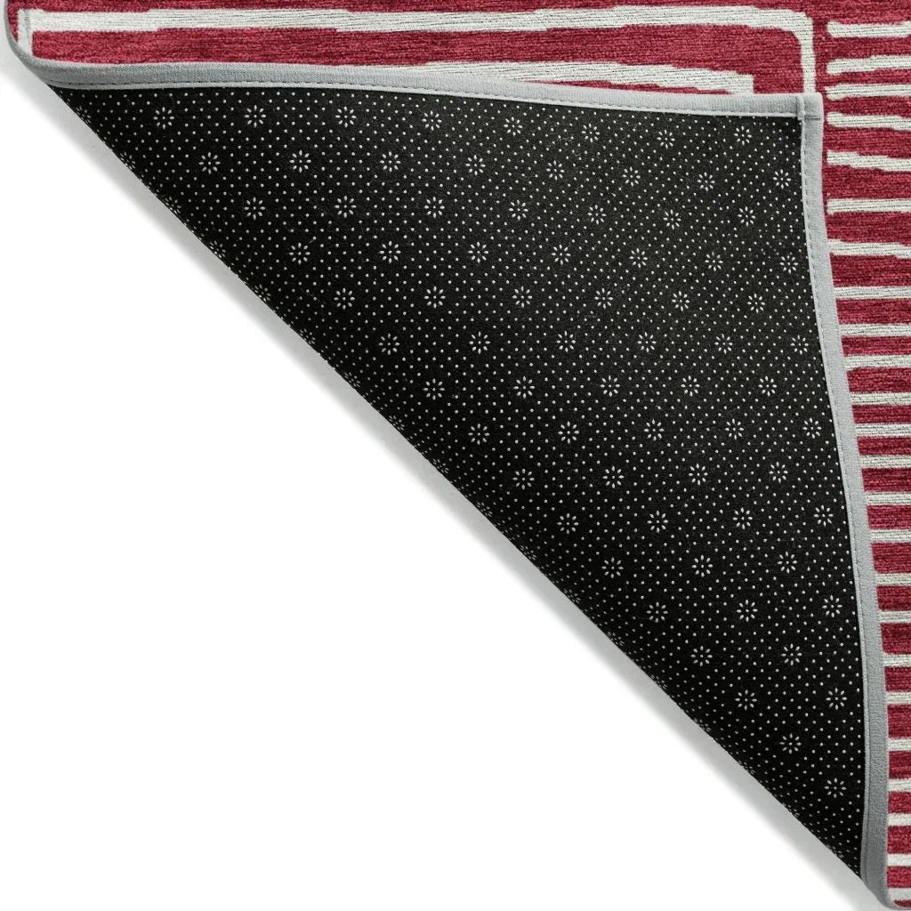 LOOMLAN Rugs Junia Red Washable Indoor-Outdoor Rug