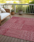 LOOMLAN Rugs Junia Red Washable Indoor-Outdoor Rug