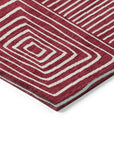 LOOMLAN Rugs Junia Red Washable Indoor-Outdoor Rug