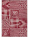 LOOMLAN Rugs Junia Red Washable Indoor-Outdoor Rug