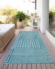 LOOMLAN Rugs Junia Teal Washable Indoor-Outdoor Rug