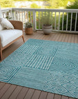LOOMLAN Rugs Junia Teal Washable Indoor-Outdoor Rug