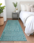 LOOMLAN Rugs Junia Teal Washable Indoor-Outdoor Rug